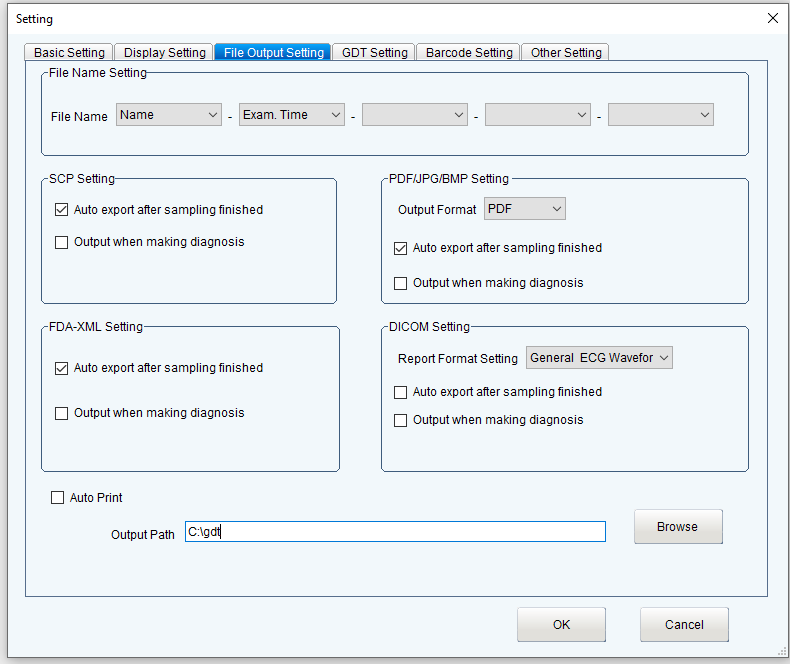 EDAN file output setup